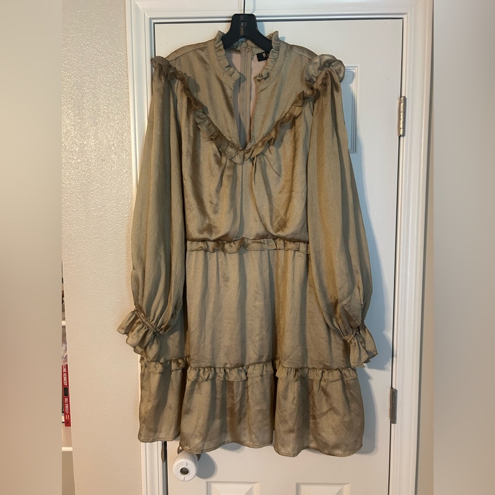 Meritt/ Impressions wishing for wine dress in gold size 2xl nwot